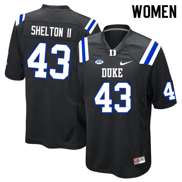 Women #43 Rocky Shelton II Duke Blue Devils College Football Jerseys Sale-Black